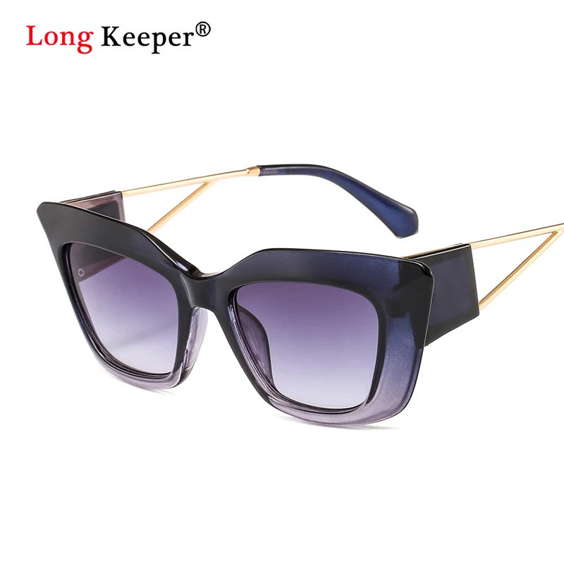 

2020 New Thick Frame Cat Eye Sunglasses Women Vintage Butterfly Large Frame Gradient Sunglasses Shades Female Designer Sunglass