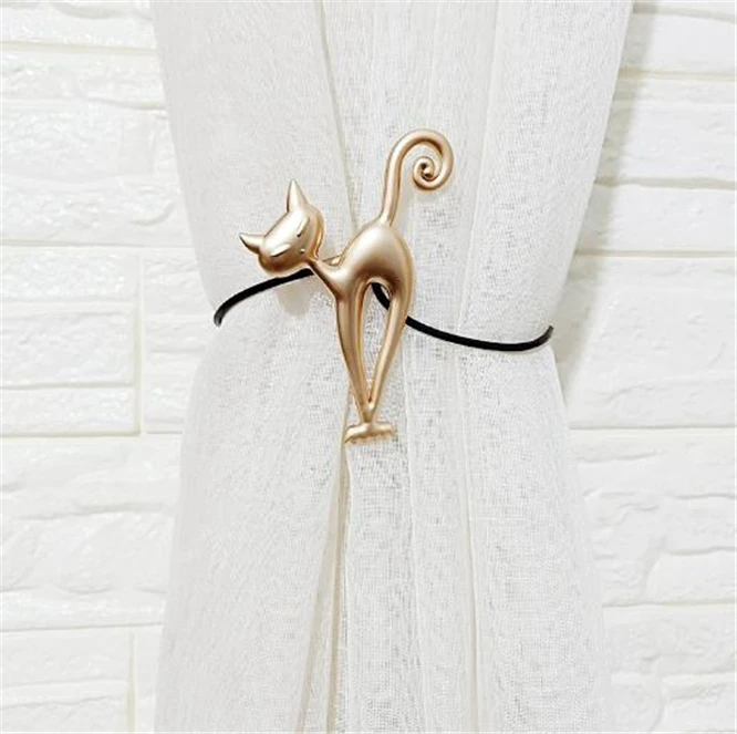 

10pcs Creative Cat shape Magnetic Curtain Buckle Clip Alloy Hanging Curtain Strap Buckle Curtain Accessories Home Decor
