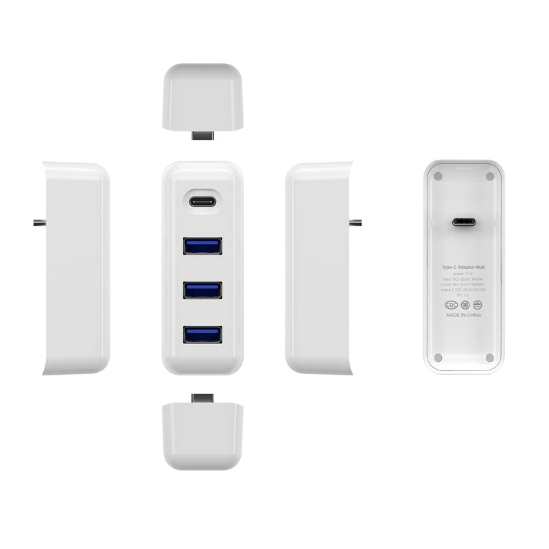 3 порта Usb 3,0 Тип C передача данных 61 Вт мини Pd зарядная станция портативный адаптер концентратор для Macbook