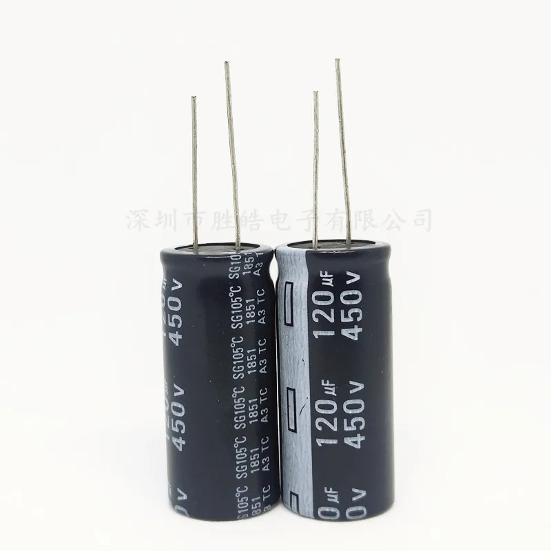 5pcs/lot 450V 120UF 450V120UF 18*30 New Straight Plug-in Aluminum Electrolytic Capacitor Size：18x30（MM）