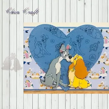 

Two dogs Metal Cutting Dies Stencil DIY Scrapbooking Photo Album Decor Embossing Cards Making DIY Crafts