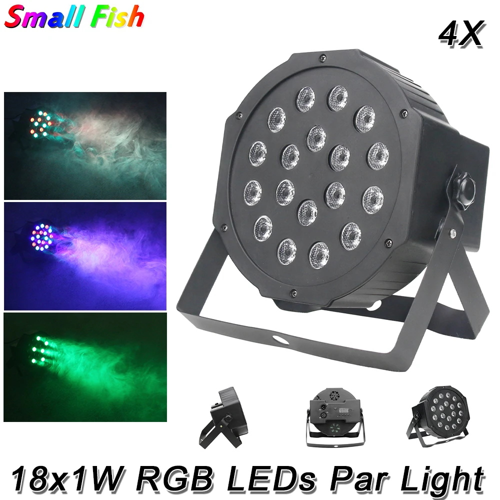

4 шт./партия, светодиодный RGB Стробоскоп 18 Вт DMX512