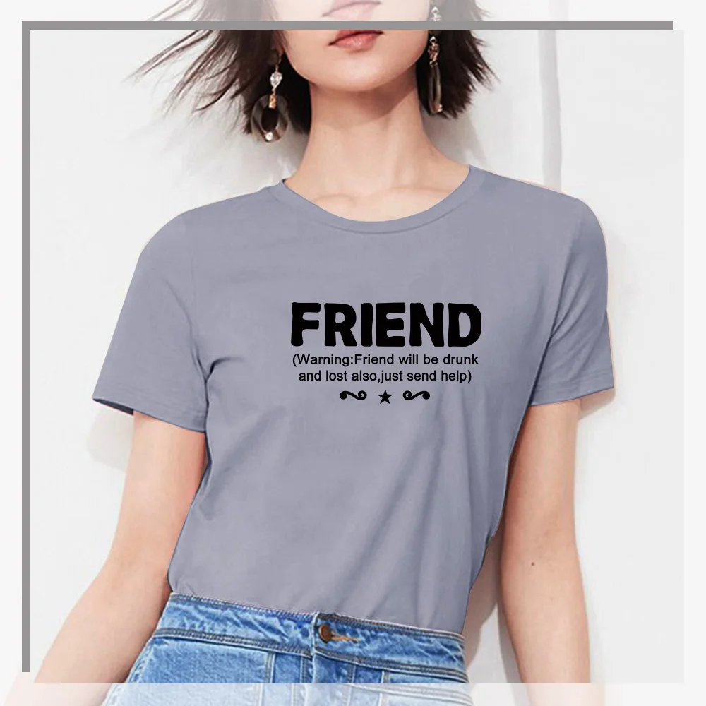 QIM женский Принт "если потерян или пьян, пожалуйста, верните другу I'm Ther Friend" Забавные питьевые футболки летние женские футболки