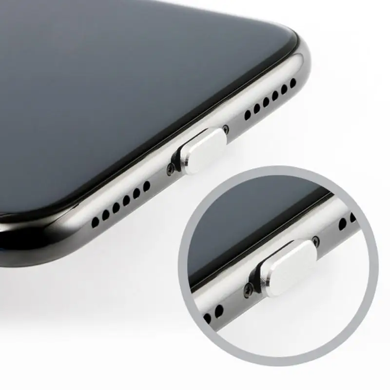 Заглушка для зарядного устройства iPhone 11 X 8 plus 7 6s металлическая с защитой от пыли |
