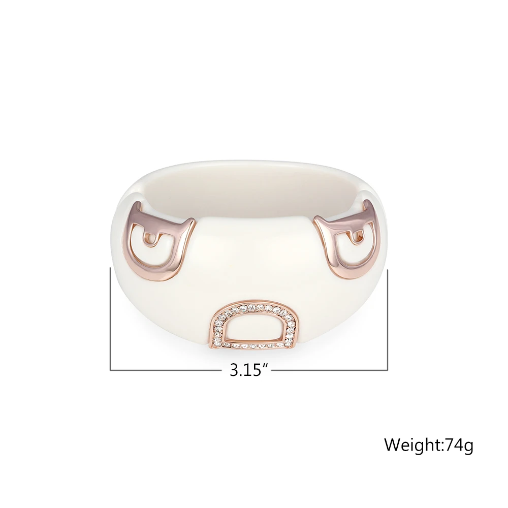 Женский акриловый браслет с австрийским кристаллом и буквой D от Kemstone|bangle