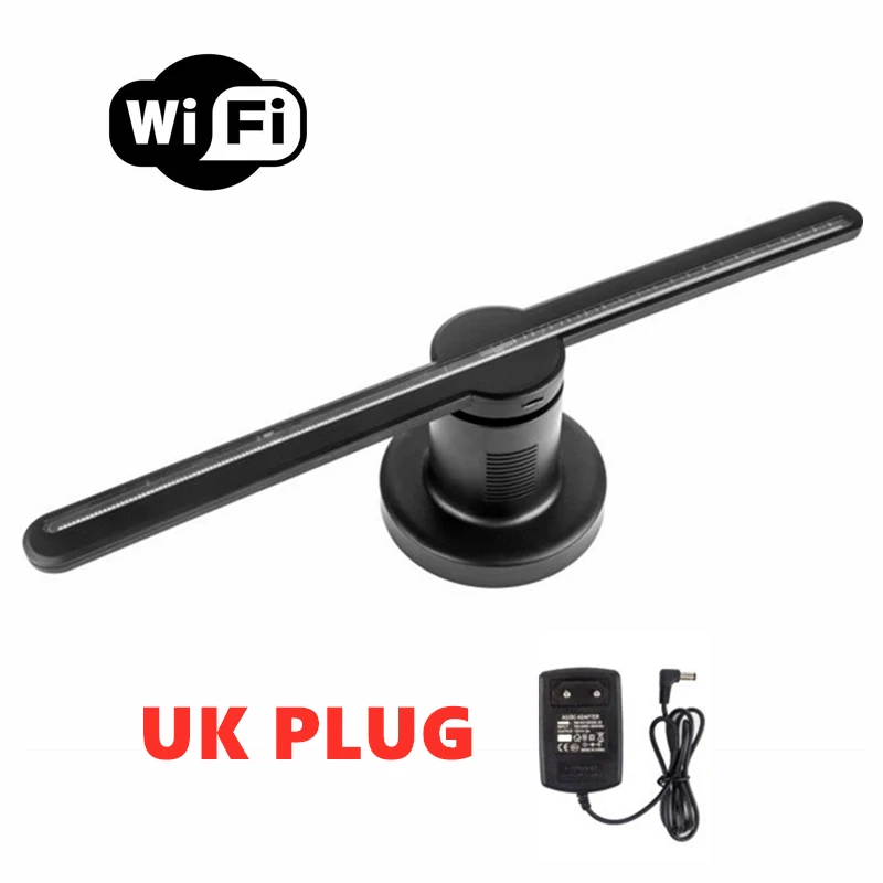 WIFI version UK plug 43 см 3D Голограмма вентилятор светодиодный дисплей рекламный светодиодный вентилятор для голографической SD карты версия - Мощность в ваттах: WIFI version UK plug