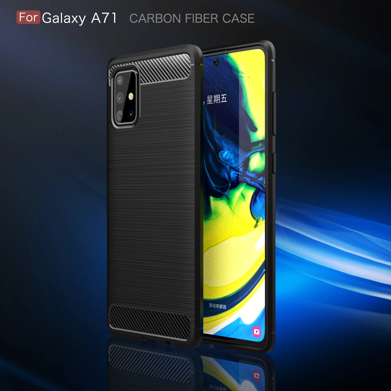 Phone case for Samsung Galaxy M30S A20 30 50S 70 71 Anti-knock Carbon Fiber TPU Soft Case S9 10 Plus | Мобильные телефоны и