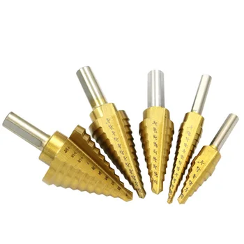 

Triangle Shank Step Drill / Step / Pagoda / High Speed Steel Drill Bit Plate Hole Opener Multifunctional Straight Groove Drill