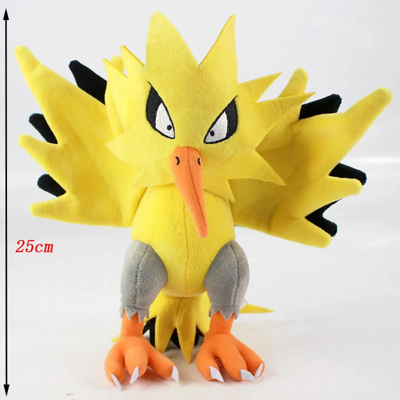 25-32 см блестящие запдоса, Moltres Хо-ой плюшевые игрушки мягкие куклы мультфильм животных PP Хлопок птица игрушки в подарок на день рождения для детей - Цвет: 25cm Zapdos