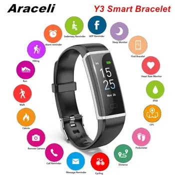 

Y3 Smart Bracelet Smart Band Color Screen Heart Rate Waterproof SmartBracelet APP Sports Modes Fitness Tracker Y3 Smart Bracelet