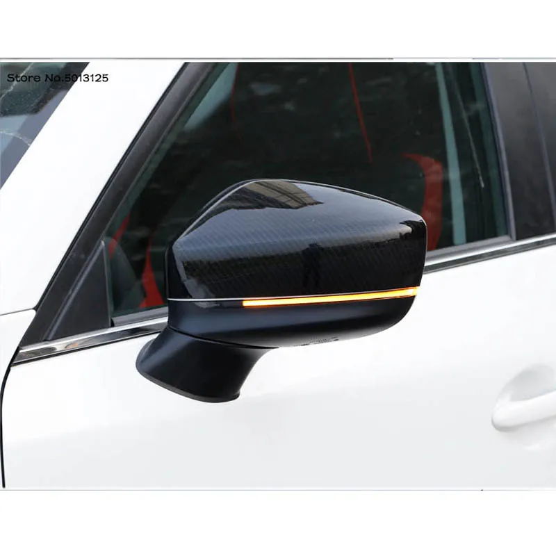 

Car Rear View Rearview Side Glass Mirror Cover Trim Carbon Fiber Frame Side Mirror Caps For Mazda CX-5 CX5 2017 2018 2019 2020