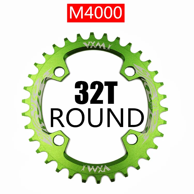 Велосипедная рукоятка VXM 96BCD круглой формы 32 T/34 T/36 T/38 T MTB, велосипедная звездочка, круг коленчатых колес, запчасти для велосипеда с одной пластиной - Цвет: VXM Round 32T Green