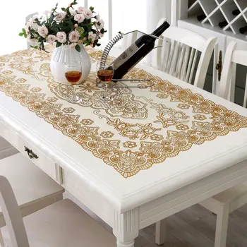 

Dining Table Mat Hot Stamping PVC Plastic Waterproof Anti-Oil Anti-Ironing Tablecloth