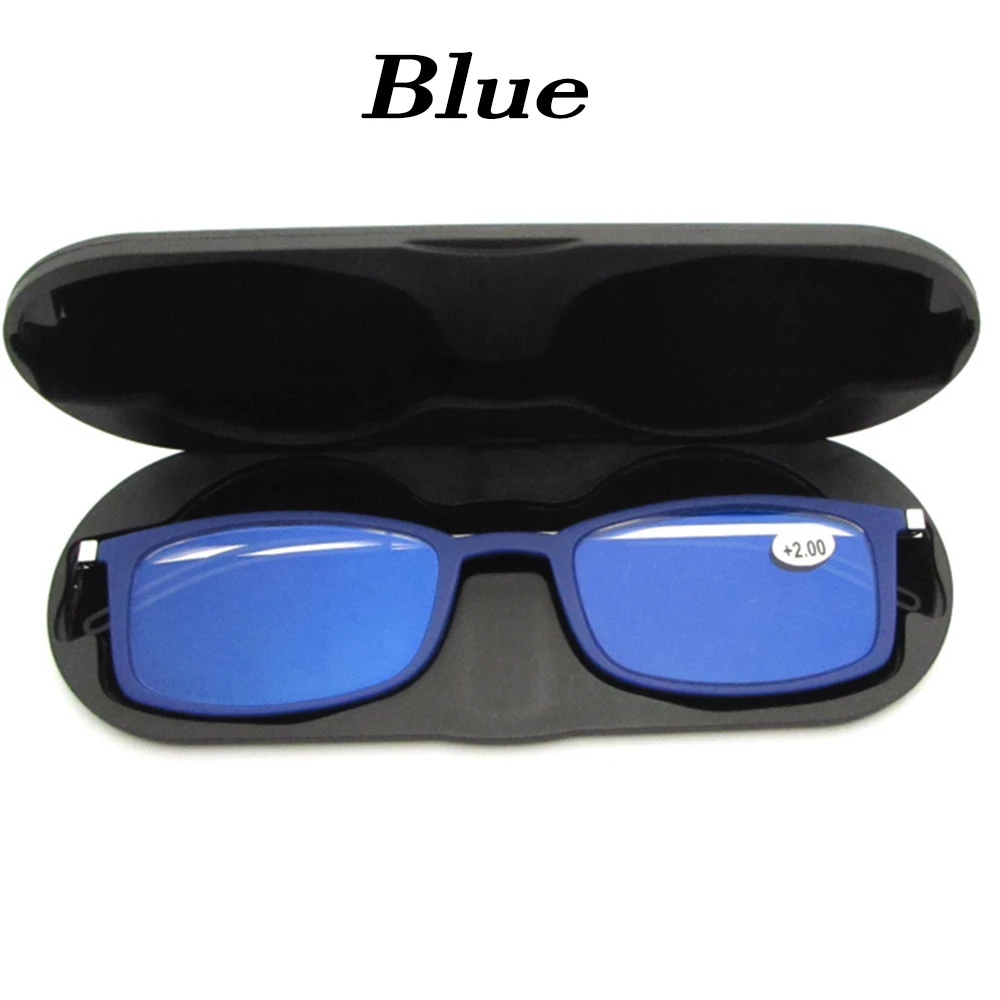 Anti Blau Licht Lesebrille Tragbare Platz Presbyopie Brillen Mit Fall Dünne Brillen Gläser Männer Frauen + 3,5 – Detail 8
