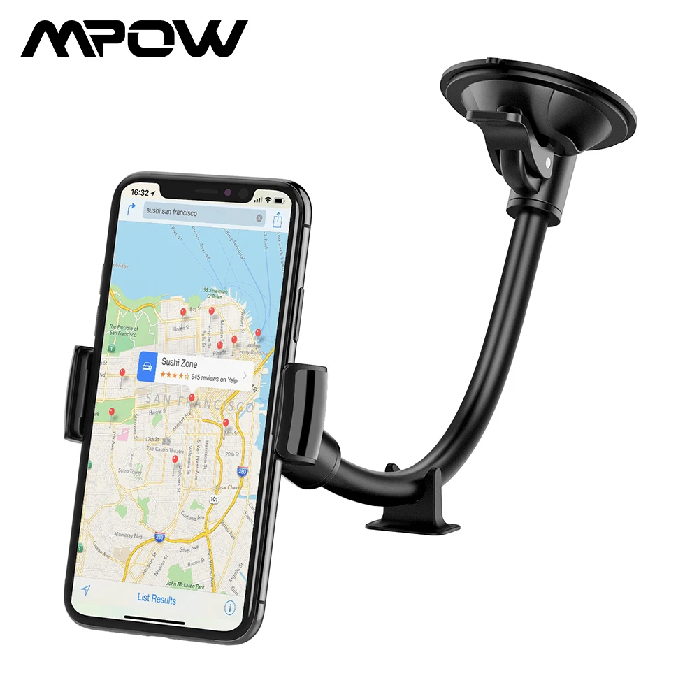 Mpow Universal Windshield Dashboard Car Phone Holder Long Arm Phone