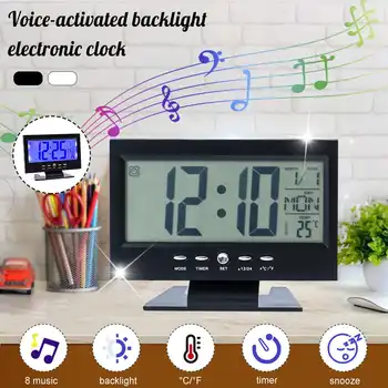 

Digital Alarm Clock LED Clock Multifunction Snooze Display Time Night LCD Light Snooze Backlight Timer Temperature Table Desktop