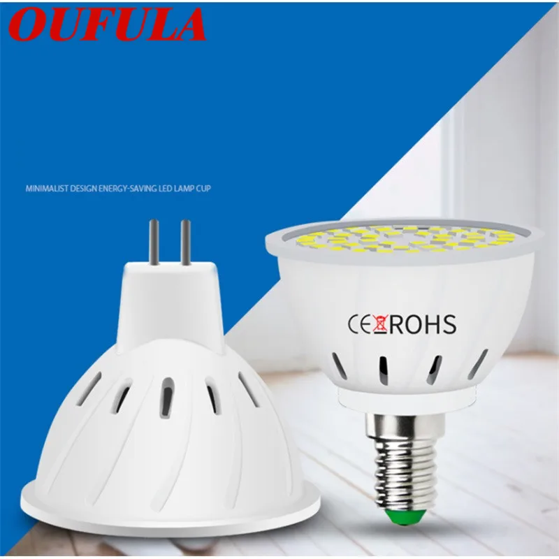DLMH светодиодная лампа в стакане 220V MR16 Gu10 E14 B22 E27 Пластик ламповая чаша 48SMD 60SMD 80SMD
