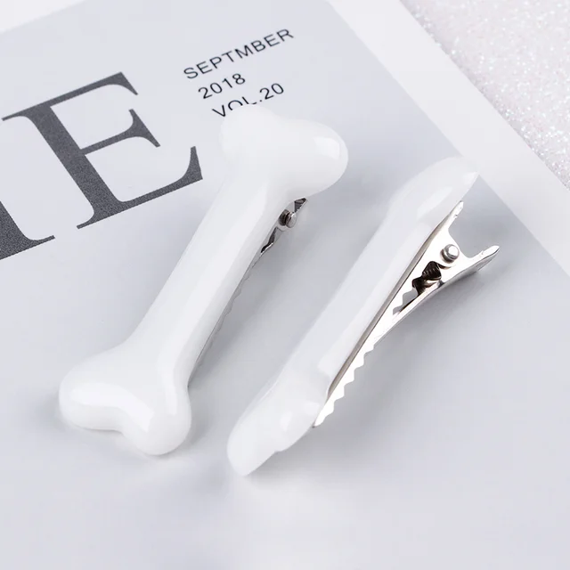 2pcs Vivid White Dog Bone Hair Pin Hairclips Lovely Side Band Clips Hairpin Barrettes For Women Ladies Headwear Hair Accessories Hair Clips Pins Aliexpress