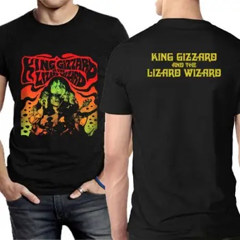 

King Gizzard And The Lizard Wizard Tee Two Sides Black New Men's T-Shirt Brand 2019 New T Shirt Man Cotton