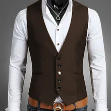 Осень и зима Мужская мода корейский стиль приталенный костюм жилет пальто мужской жилет мужской деловой пиджак Мода