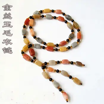 

Natural Gobi Jade Xinjiang Devil City Wucaiwan Colorful Filigree Jade Bracelet Bracelet Necklace Sweater Chain ...