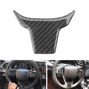 

Carbon Fiber Car Steering Wheel Panel Cover Trim Decoration For 2016 2017 Honda Civic Car Accessories