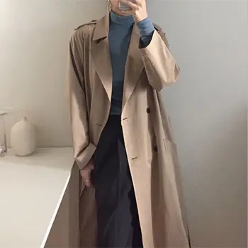 

2019 Women Harajuku High Collar Loose Long Sleeve Solid Color Bottoming Wild Casual Tops Overcoat Winter jas Dames