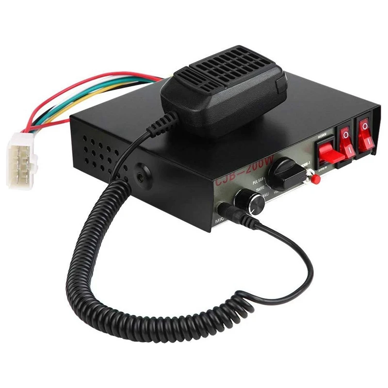 Автомобильная сигнализация рога Мегафоны электронный Динамик, 12V 200W 180Db громкий автомобильный политики Сирена+ Mic PA Динамик Предупреждение регулируемый