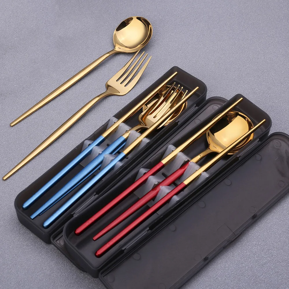 

Stainless Steel Travel Cutlery Set Portable Dinnerware Set Tableware Sets Western Dinner Set Flatware Set with Case
