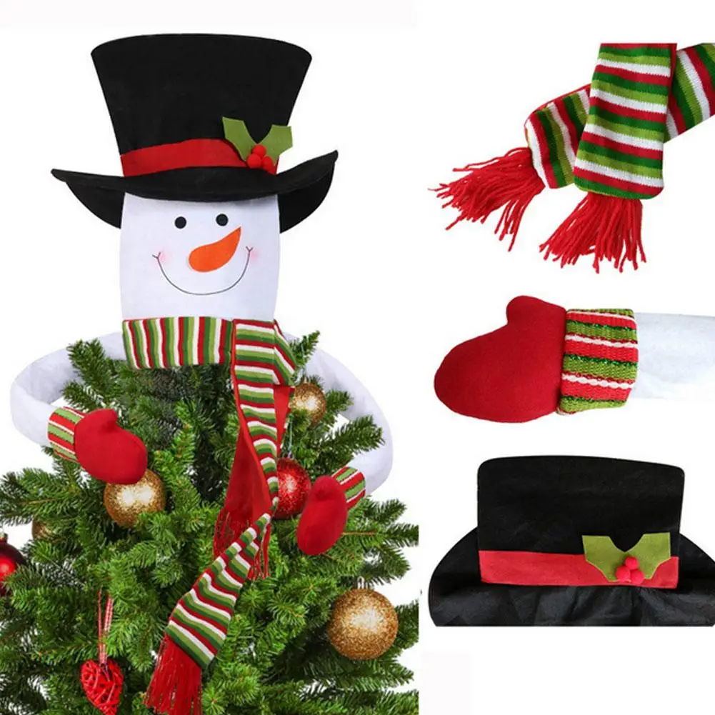 Soft Christmas Supplies Cute Top Hat Snowman Ornament Xmas Tree Hanging DIY Decoration Christmas decoration