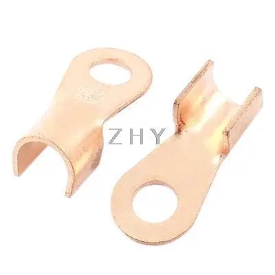 

2 Pcs Copper Tone Ring Tongue Cable Connecting Copper Passing Through Terminals