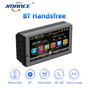 

JMANCE Autoradio 2 Din Car Radio 7" Touch Screen Dash MP5 Bluetooth USB Car Digital 2Din Multimedia Player Rear View Camera