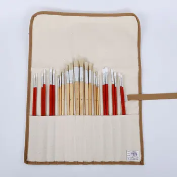 

24pcs Gouache Paint Brushes Nylon Art Watercolor Painting Wood Handles Supplies Different Shape School Round Office Children