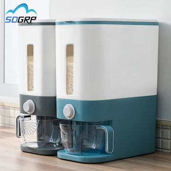 

Japanese-Style Graduated Plastic Sealed Rice Bucket Storage Box Grain Dispenser Box Food Container Kitchen Moisture-Proof Barrel