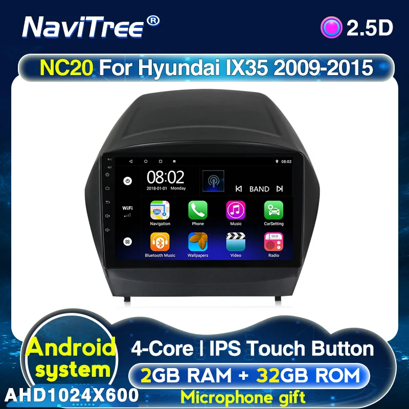 Автомагнитола для Hyundai Tucson 2 LM IX35 2009 2015 мультимедийный видеоплеер навигатор GPS Android