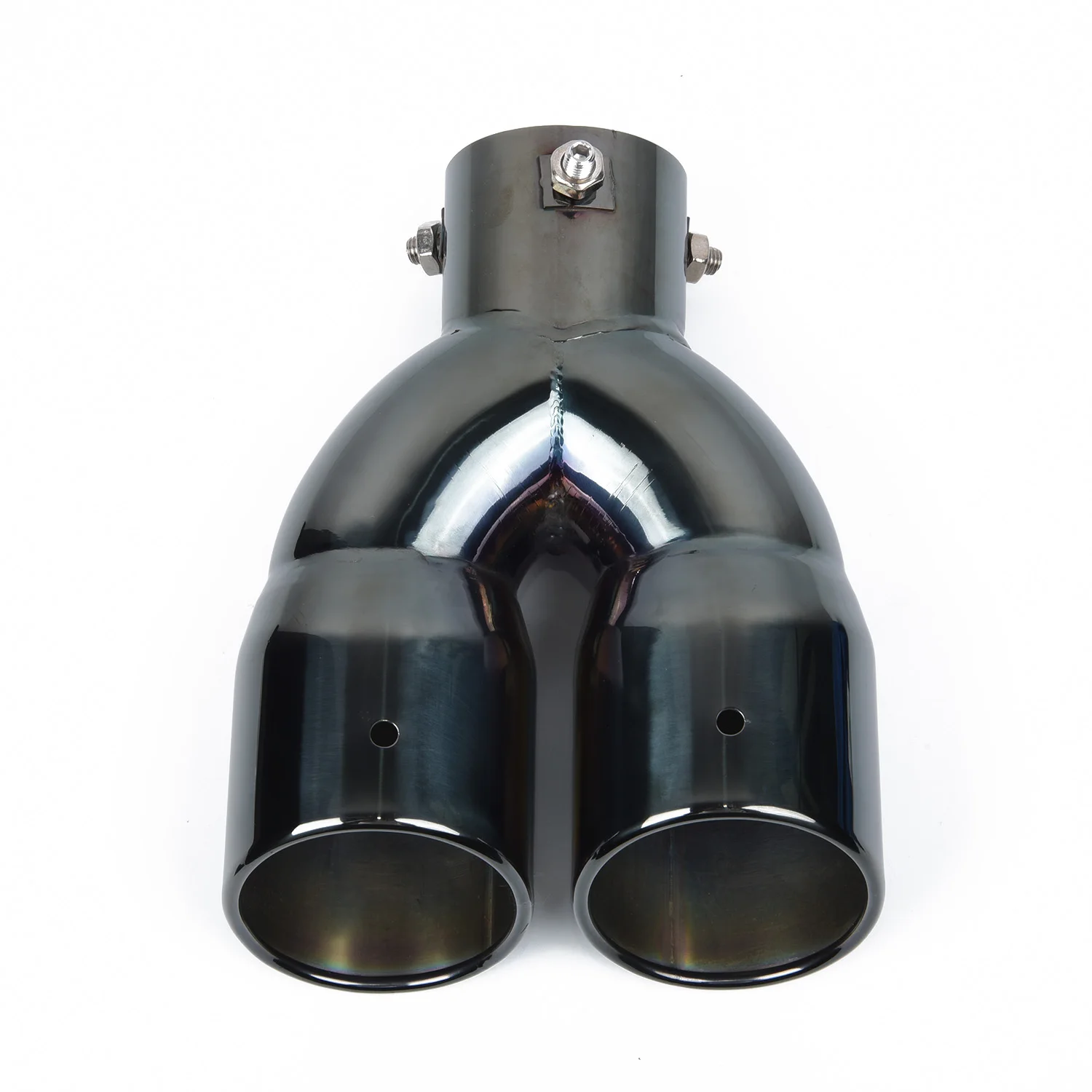 63 мм автомобиль из нержавеющей стали хвост двойной выхлопной трубы двойной трубы наконечник глушителя части поверхность отделка: черный порошковое покрытие