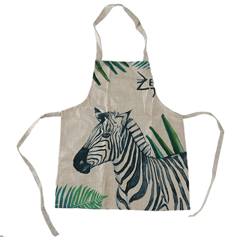 Zebra 40x50CM Горячий Модный хлопковый Льняной Фартук для приготовления пищи, выпечки, ресторана, фартук для кухни и ресторана, фартук для приготовления пищи - Цвет: Zebra 40x50CM