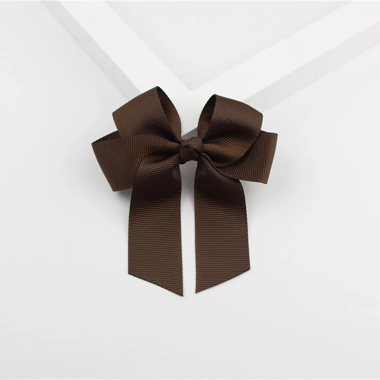 a02 Brown 1 шт./лот, детские заколки с бантами для волос, рождественские аксессуары для детей, лента для банта на волосы, заколка с бантом, аксессуары ZYAA1718 - Цвет: a02 Brown