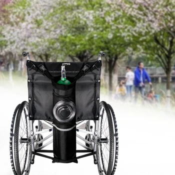 

Oxford Cloth Wheelchair Black Oxygen Cylinder Bag Solid Non Slip Storage Pouch Universal Tank Holder Reflective Stripe Portable