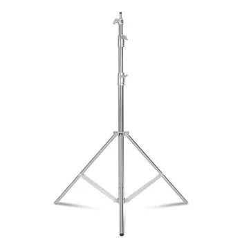 

Foldable and portable Stainless Steel Metal Bracket Reflexed Light Stand with 1/4-inch to 3/8-inch Universal Adapter 60KG load