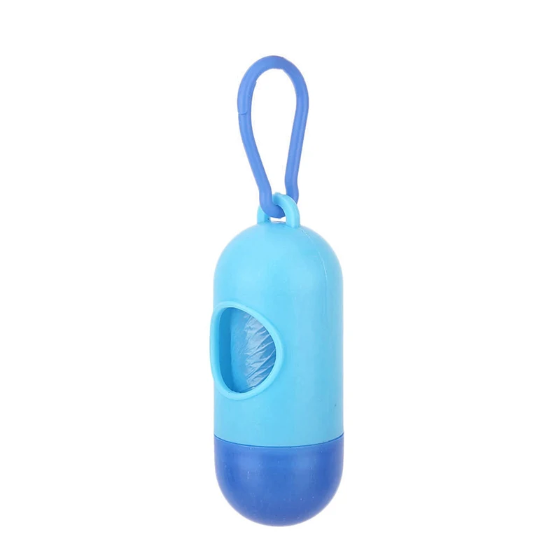 Round Blue Set Милый мешок для сбора мусора от домашних животных диспенсер забавная форма держатель для собаки какашки сумки набор для наружного мусора мешок диспенсер подходит для собак мешок для мусора - Цвет: Round Blue Set