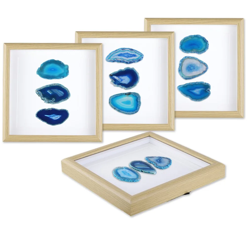 TUMBEELLUWA 8.7 inches Framed Agate Slice,Natural Agate Geode Gemstone Wall Decor,Dorm Living Room Wedding Wall Art Home Decor