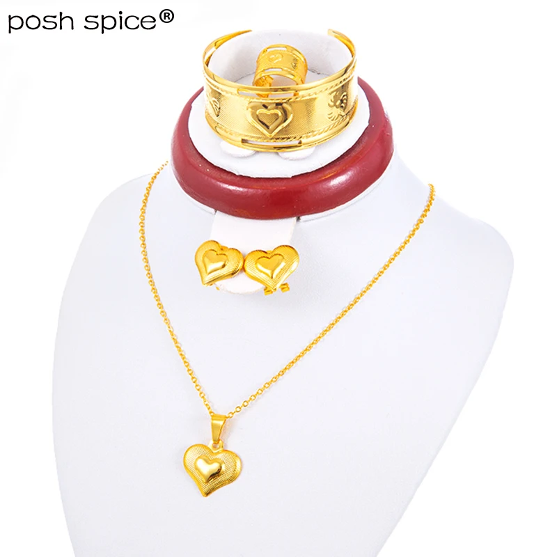 

Heart Jewelry sets for baby accessories Love baby jewerly charms Kids Bangles Earring Rings Sets bridal Jewerly for Girls