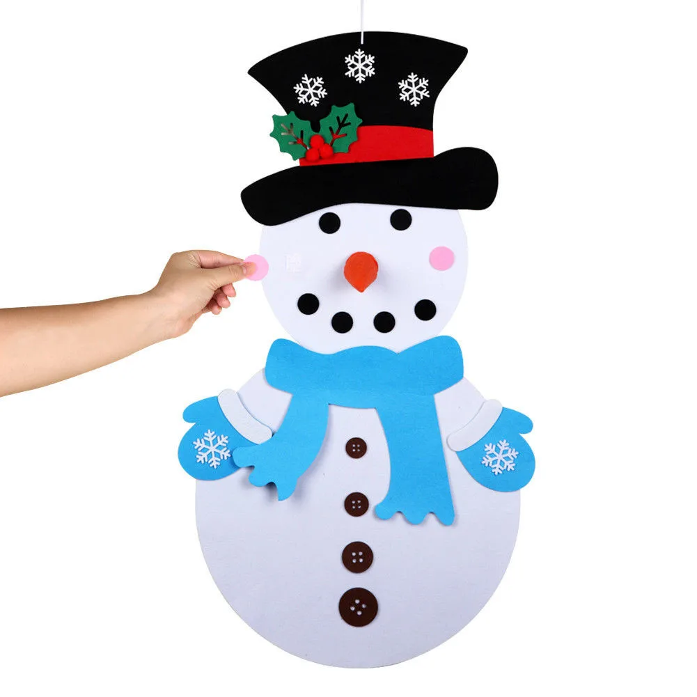 Рождественский фетровый снеговик, подарок на год, детские игрушки с орнаментом, Настенный комплект для двери, рождественские украшения для дома
