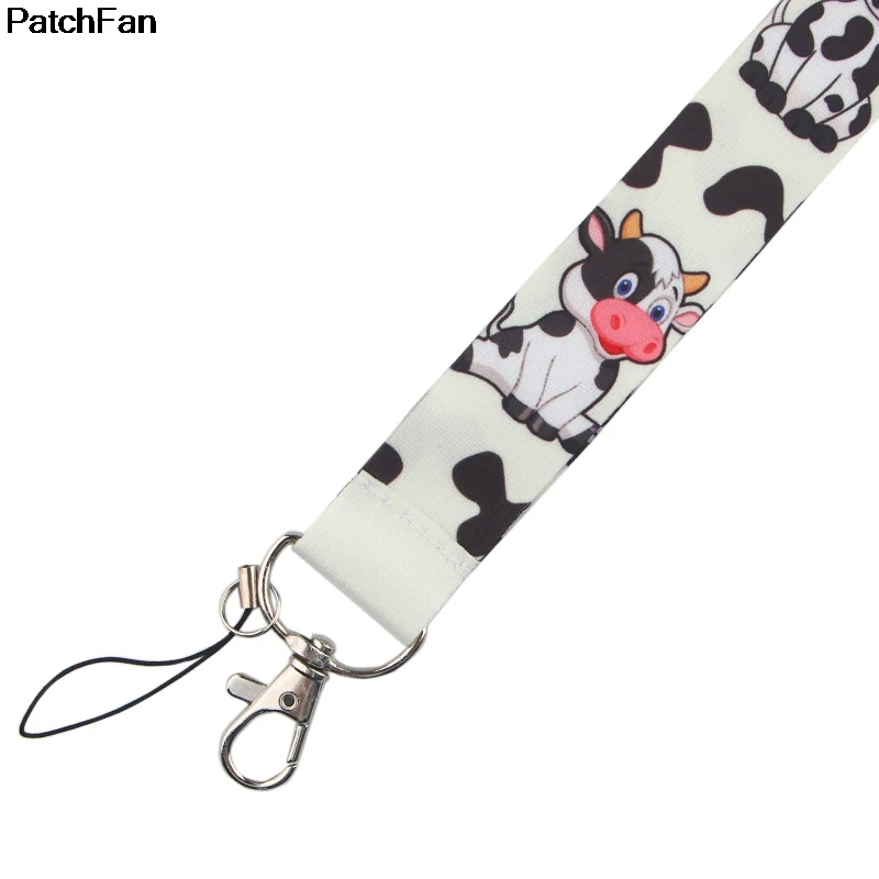 A2412 Patchfan мультфильм животное корова ключ ремешок на шею для ключей ID карты телефона USB держатель Бейджа DIY висячая веревка тесьма