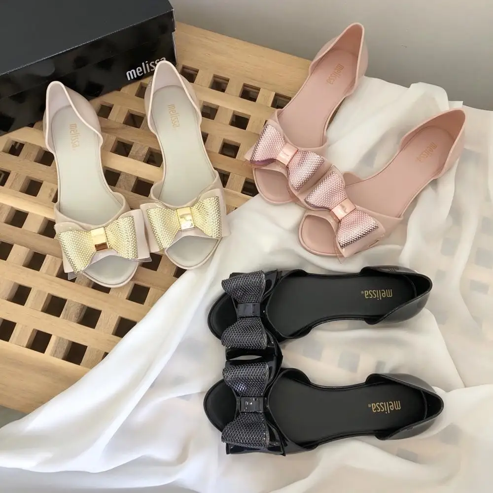 Женские нескользящие сандалии Melissa желейные босоножки с бантом Новинка лета 2020 |