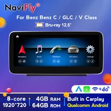 NaviFly – autoradio Android 10.0, 8 cœurs, écran IPS, Navigation GPS, NTG5.0, WIF, pour voiture Mercedes Benz classe C W205 (2014 – 2018)
