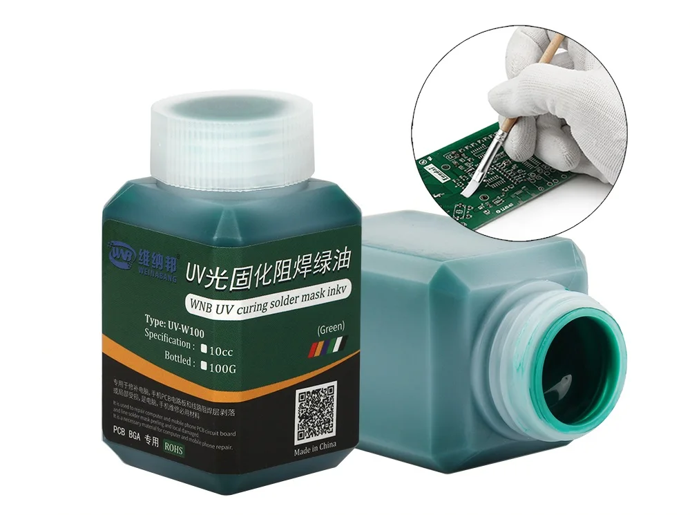 soldering paste WNB 100g UV Photosensitive Curable Solder Mask Ink Prevent Corrosive Arcing BGA PCB SMD Circuit Board Repair Welding Paint Oil home depot welding rods
