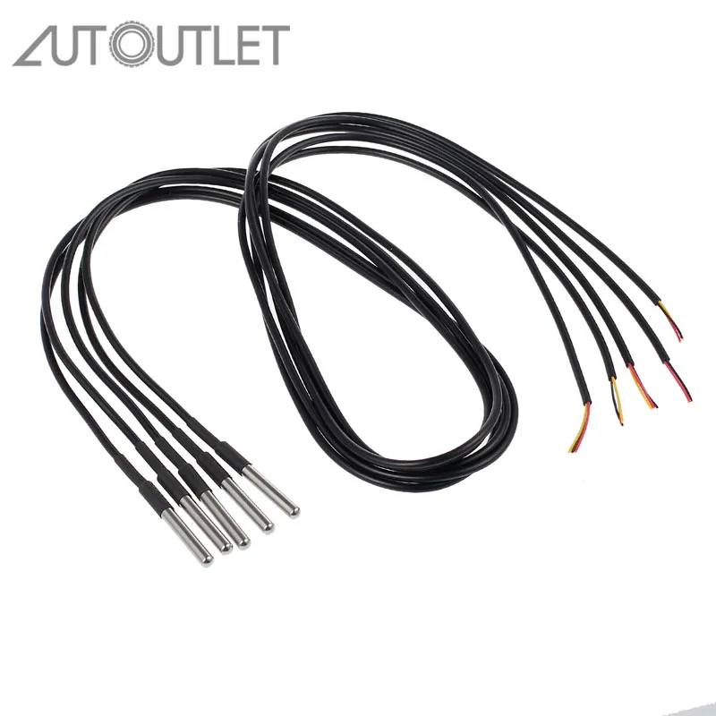 

PROSTER 5 pcs For DS18B20 Waterproof Sensor Digital thermometer Thermal Probe digital thermal probe DS18B20 with 1 metercable