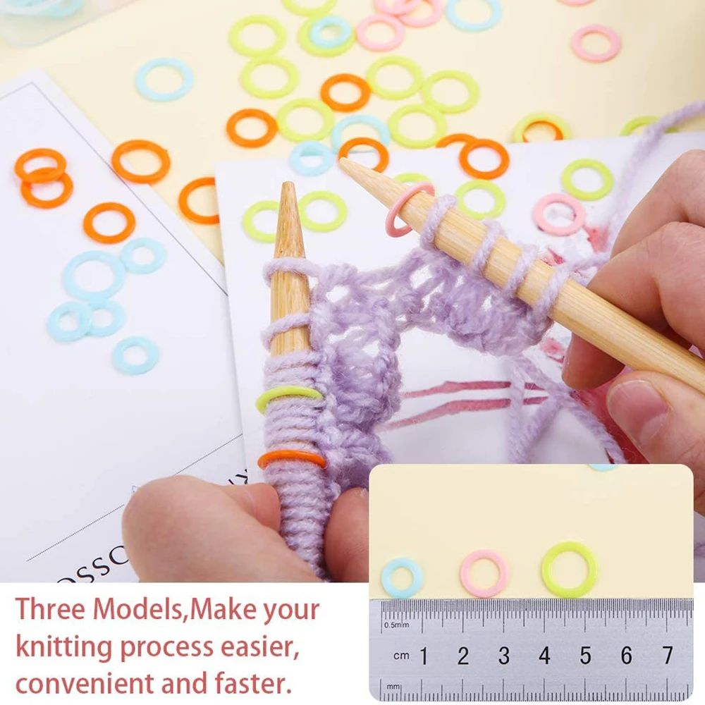 Set 300 Marcatori Per Maglia + 15 Aghi Da Cucito - Accessori Uncinetto E Lavori A Maglia | Con Scatola Portatile - Foto 3